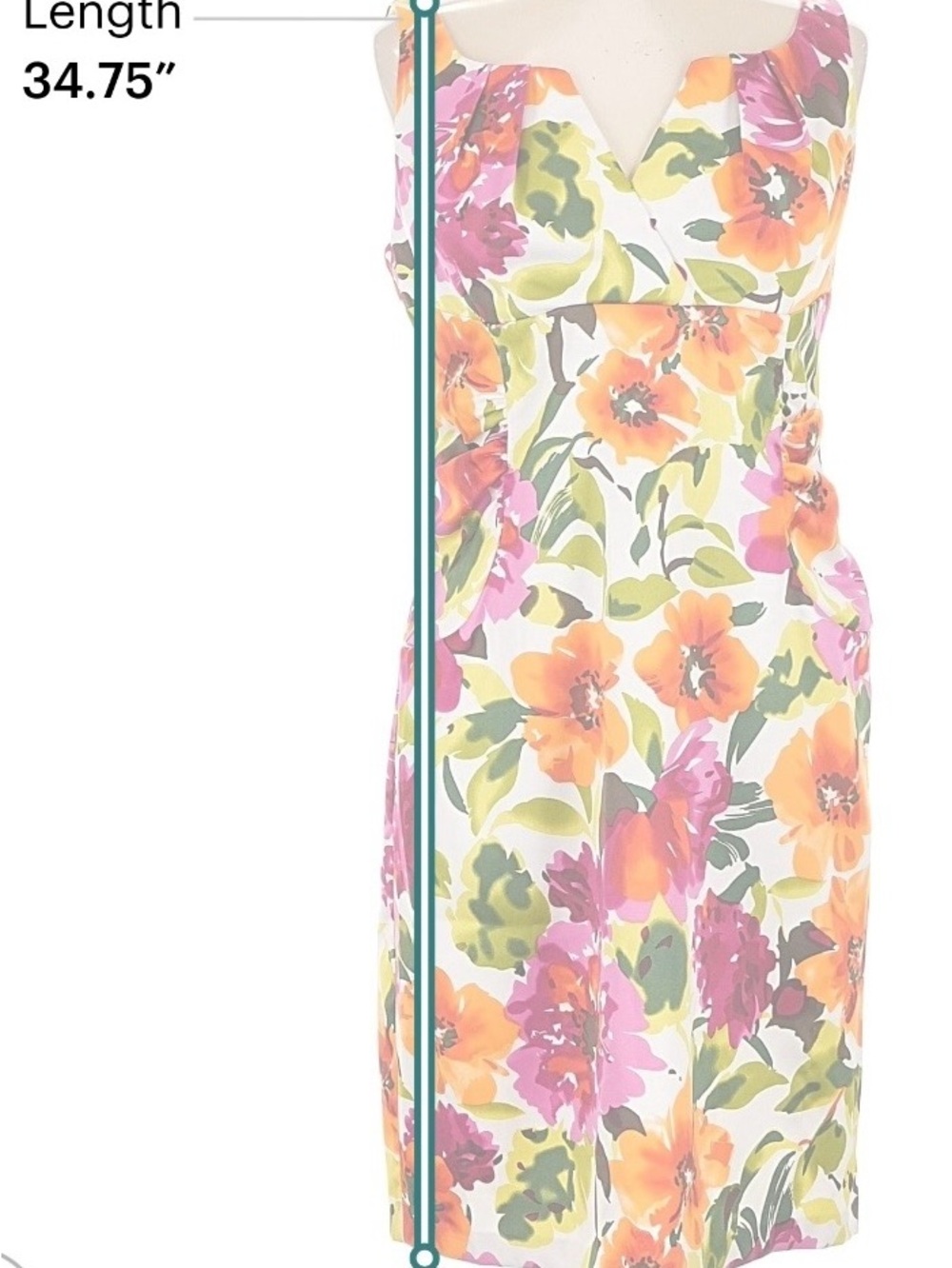 Ronni Nicole Cream Dress with Yellow and Pink Accents size 12 - Picture 2 of 12